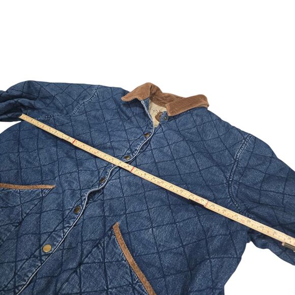 Vintage Lauren Ralph Lauren Quilted Denim Barn Jacket Equestrian Hunt Lining 3x - Picture 9 of 10
